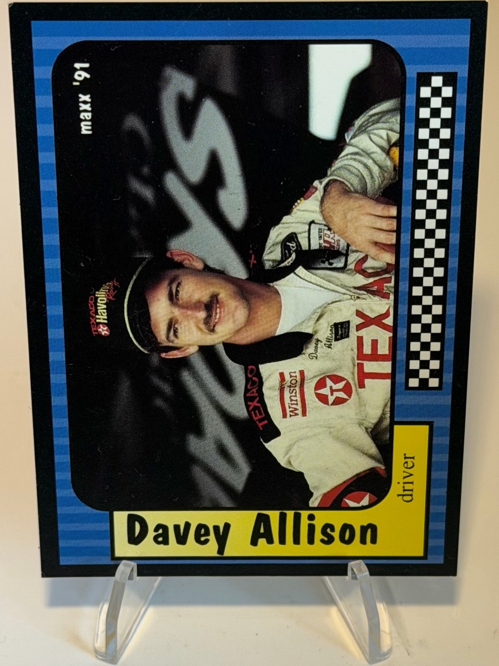 Nascar Davey Allison Blue Black Racing Photo Card